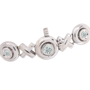 White Gold XO Design Bracelet With Diamond,TDW:0.18ct, 18K, 6.5 Inches