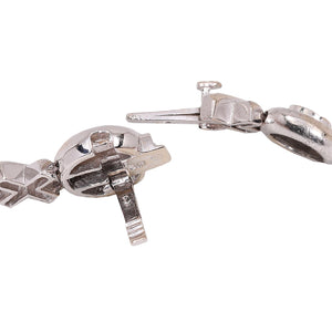 White Gold XO Design Bracelet With Diamond,TDW:0.18ct, 18K, 6.5 Inches