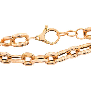 Yellow Gold Oval Link Bracelet 18k, 7-7.5inch, 9.2gr