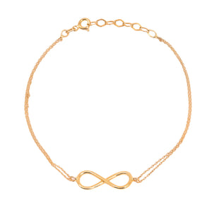 Yellow Gold Infinity Design Bracelet,18k, 2.16gr, 7.5 to 8.5 Inches Adjustable