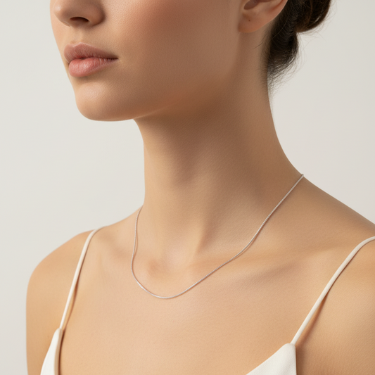 White Gold Wheat Style Chain, 10K, 18 Inches