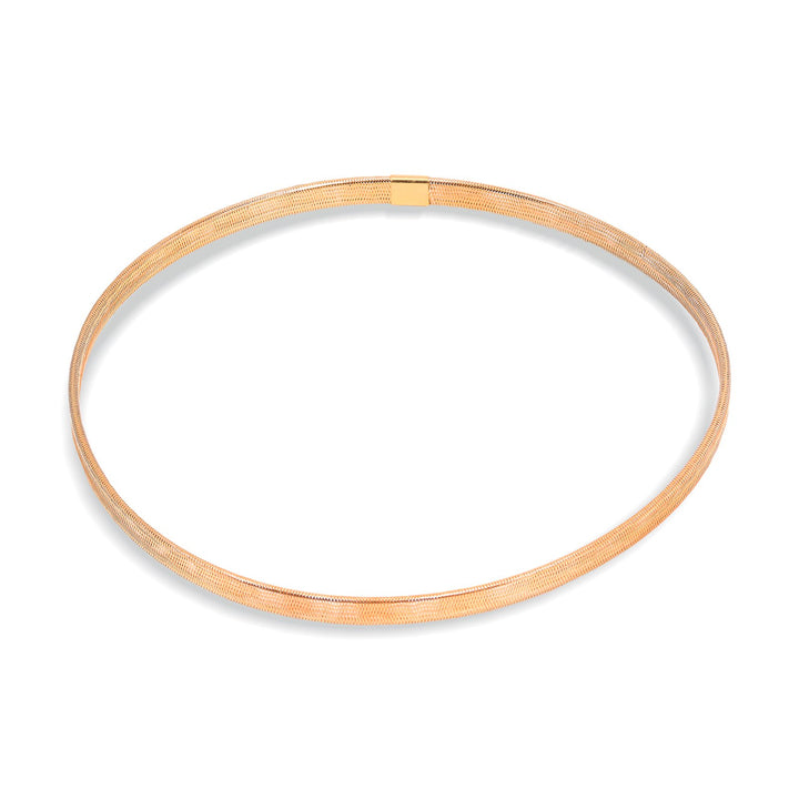14K Yellow Gold Mesh Elastic Chocker Necklace 15"