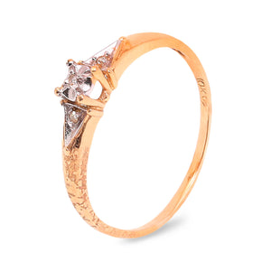 10K Yellow Gold Diamond Accent Ring with 3 Diamonds