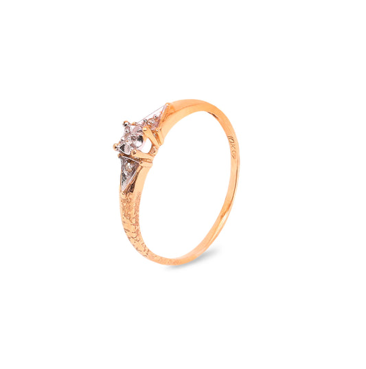 10K Yellow Gold  Diamond Cathedral Ring