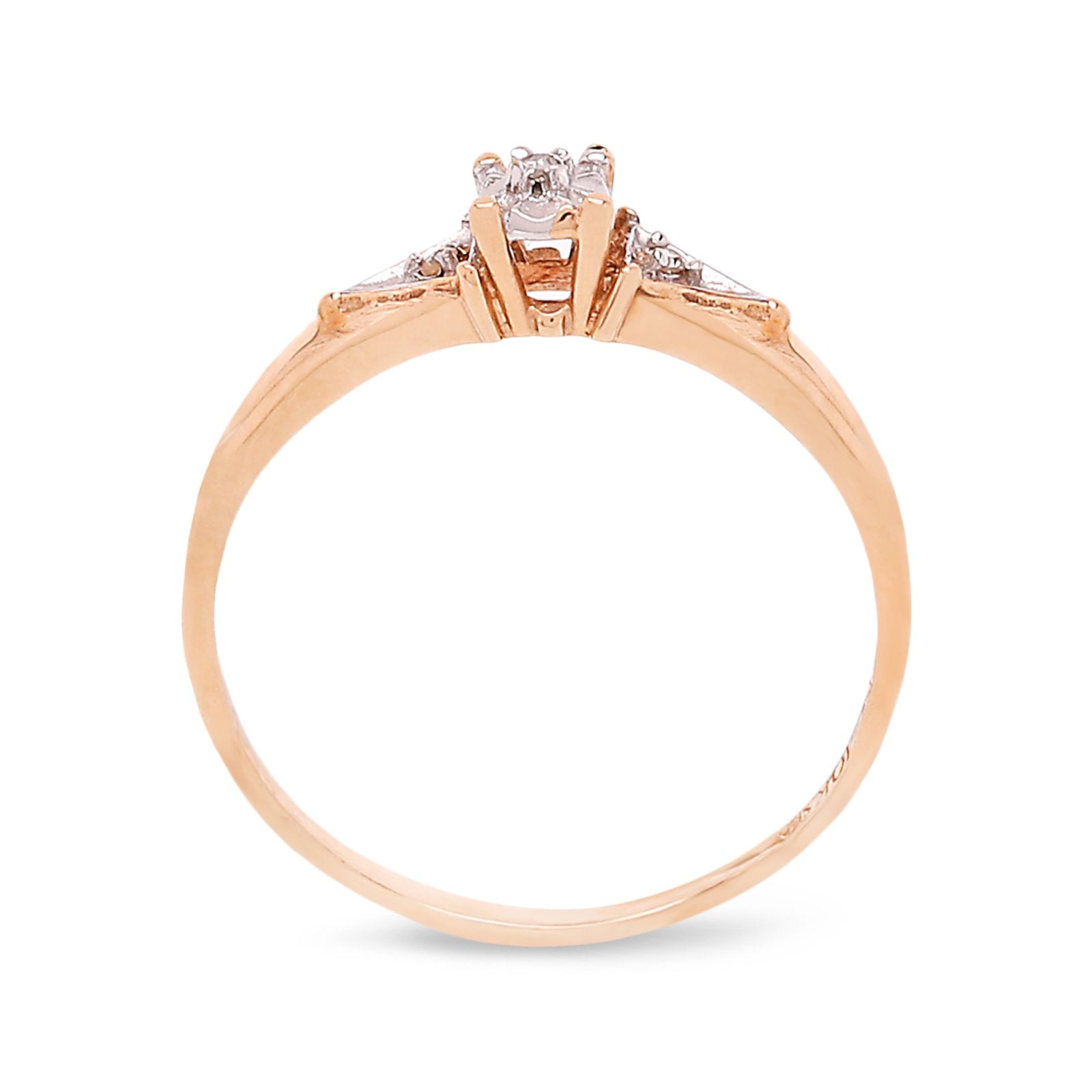 10K Yellow Gold Diamond Accent Ring with 3 Diamonds