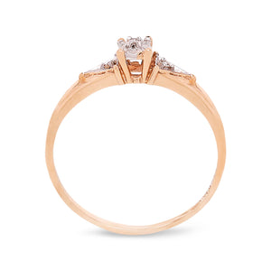 10K Yellow Gold Diamond Accent Ring with 3 Diamonds