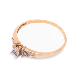 10K Yellow Gold Diamond Accent Ring with 3 Diamonds