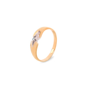 10K Yellow Gold Diamond Bypass Ring