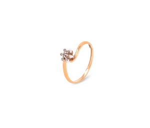 10K Yellow Gold Flower Diamond Ring