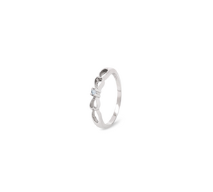 14K White Gold Open Heart Promise Ring