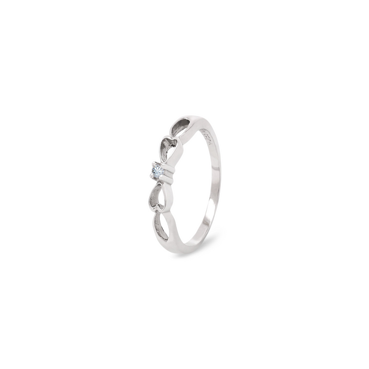 14K White Gold Open Heart Promise Ring