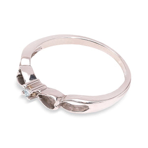 White Gold Ring Braid Style with Diamond in the Middle,14k