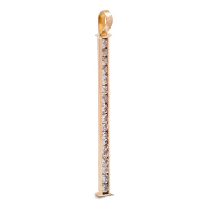 Yellow Gold Beautiful Channel Set Bar pendent with 17 Natural Round Diamonds, 18k, TDW: 0.25ct, SI,G-H