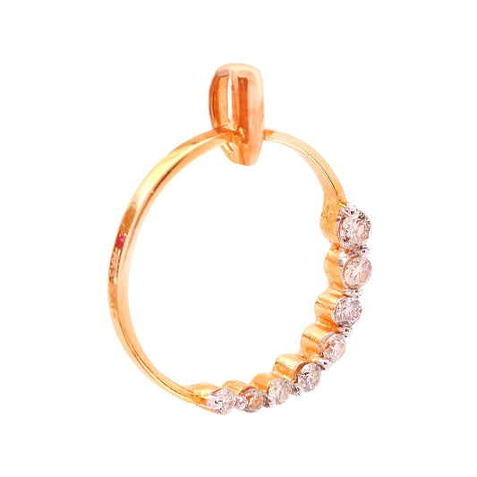 Yellow Gold Circle Earring setting with 6 Natural Round Diamond each, TDW: 0.54ct, VS, H, 18k