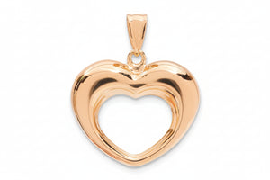 18K Yellow Gold Open Heart Pendant 2gr