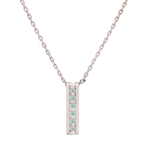Platinum Beautiful Bar Necklace Setting  with 6 Diamonds. Pt850 ,TDW: 0.12ct