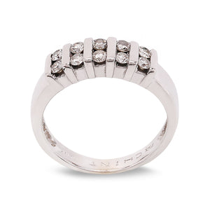 White Gold Double Channel-Set Diamond Ring, 14k, TDW: 0.3ct