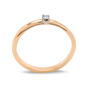 Yellow Gold Diamond Solitaire Ring,18K