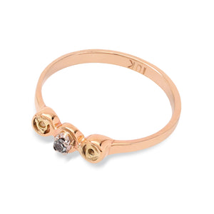 Yellow Gold Bezel-Set Diamond Ring, 10k, TDW: 0.02ct, Size: 5 1/2