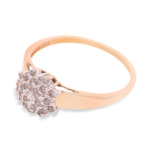 Yellow Gold floral Diamond Ring, 10k, TDW: 0.25ct