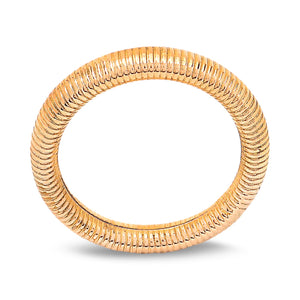 Yellow Gold Ribbed Stacking Ring, 18k, size 4