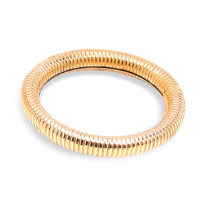 Yellow Gold Ribbed Stacking Ring, 18k, size 4