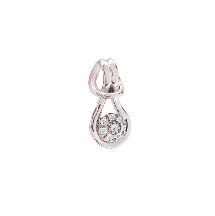 14K White Gold Stylized Teardrop Diamond Pendant TDW: 0.06ct