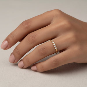 18K Yellow Gold 5-Stone Cubic Zirconia Ring