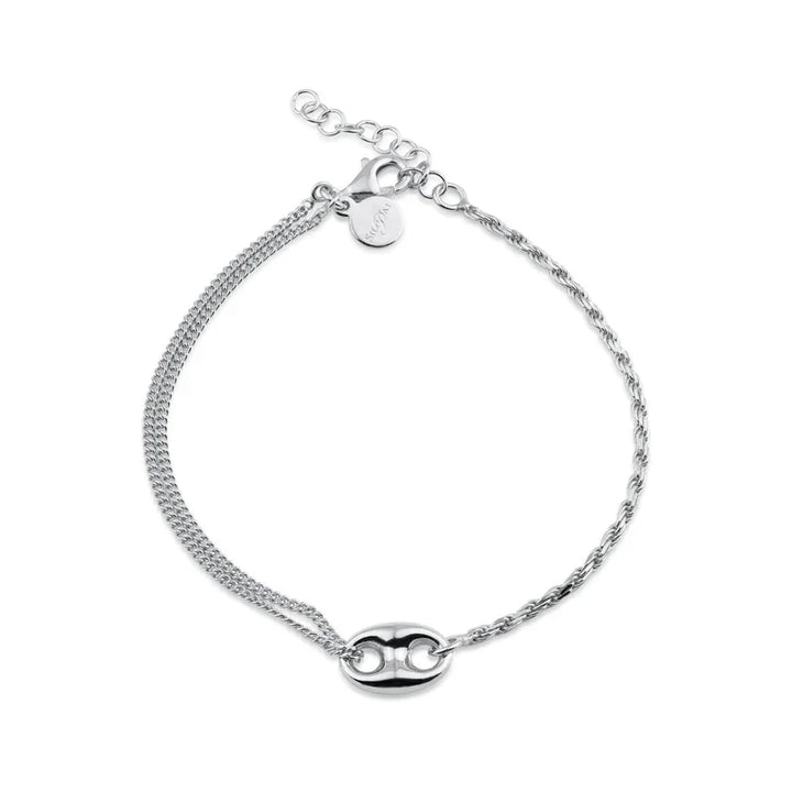 Sterling Silver Curb Rope Bracelet