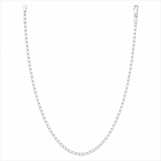 925 Sterling Silver Diamond-Cut Six-Sided Valentino Chain
