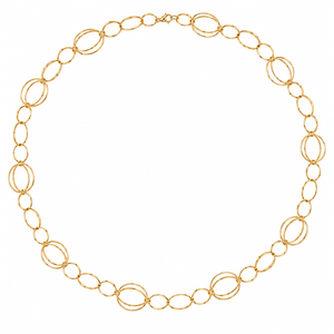 14K Yellow Gold Double Oval & Small Oval Link Necklace