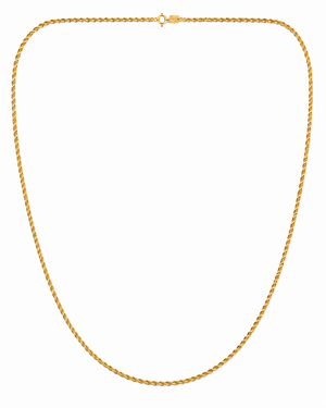 18K Yellow Gold Rope Chain Necklace