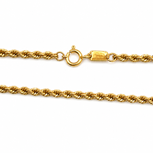 18K Yellow Gold Rope Chain Necklace