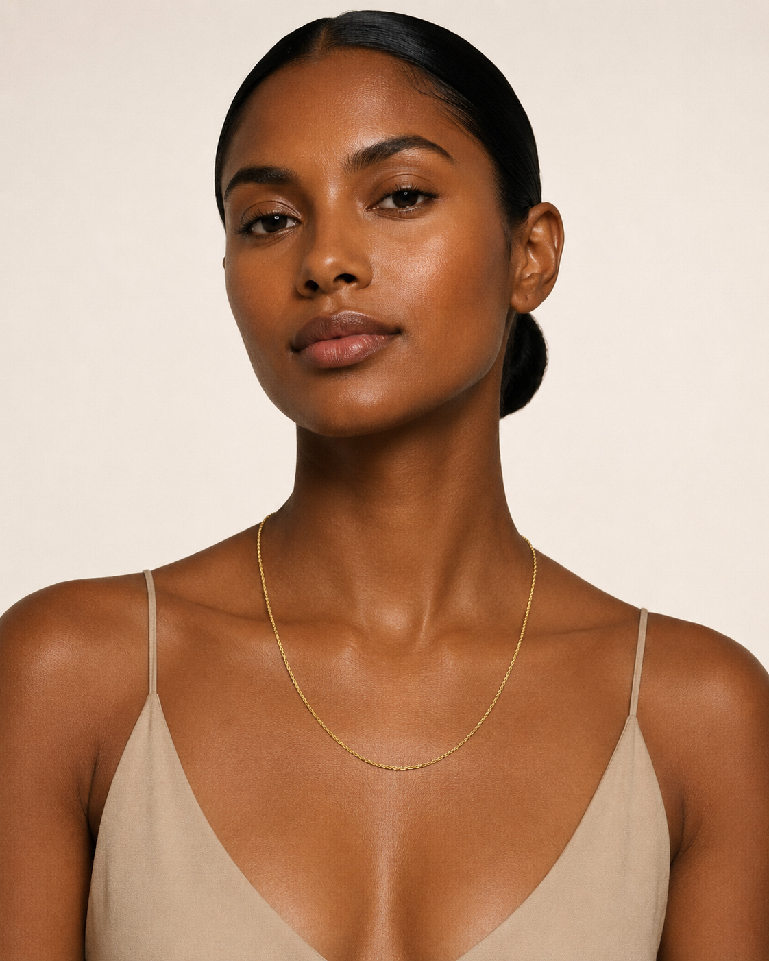 18K Yellow Gold Rope Chain Necklace