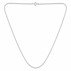 18K White Gold Box Chain Necklace