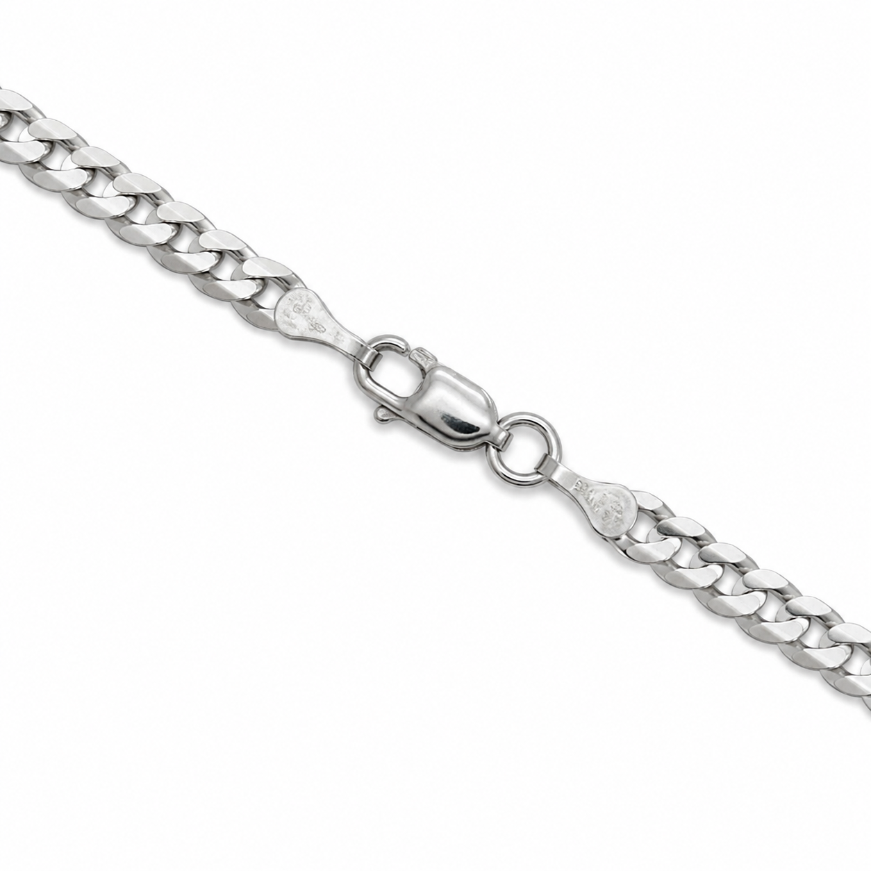 14K White Gold Flat Curb Chain Necklace