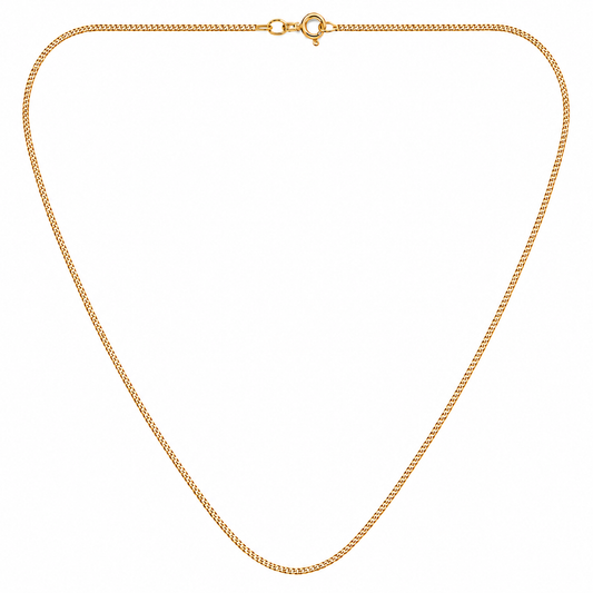 18K Yellow Gold Curb Chain Necklace