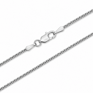 14K White Gold Wheat Chain Necklace