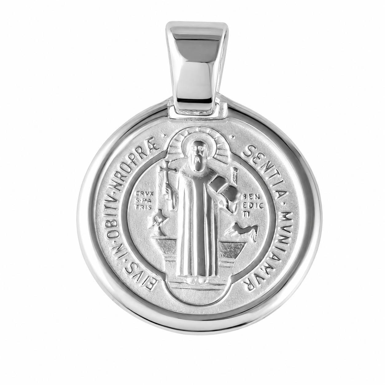 925 Sterling Silver St. Benedict Medallion Pendant