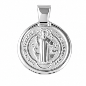 925 Sterling Silver St. Benedict Medallion Pendant