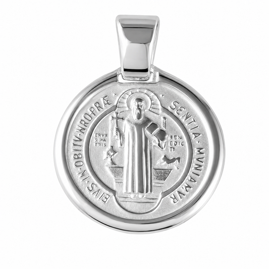 925 Sterling Silver St. Benedict Medallion Pendant
