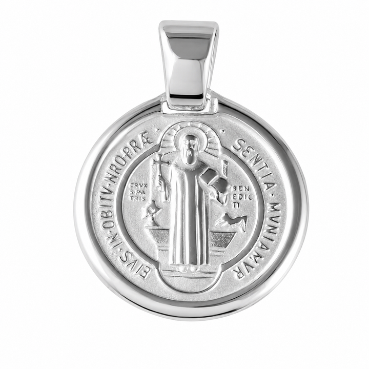 925 Sterling Silver St. Benedict Medallion Pendant