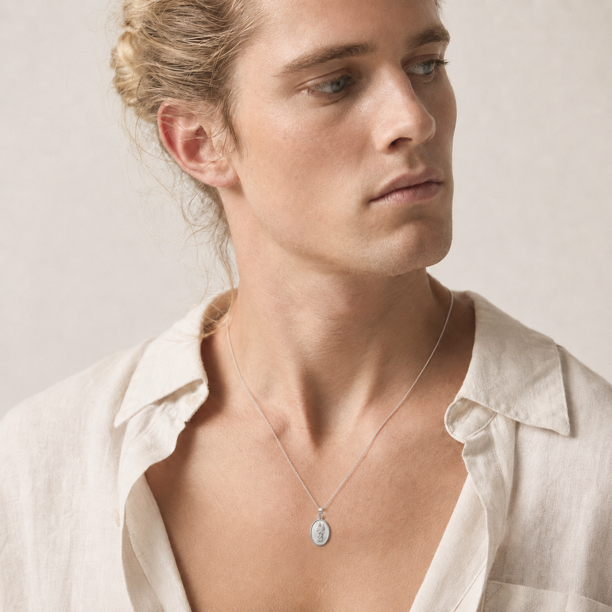 925 Sterling Silver High Polished St. Jude Medallion Pendant