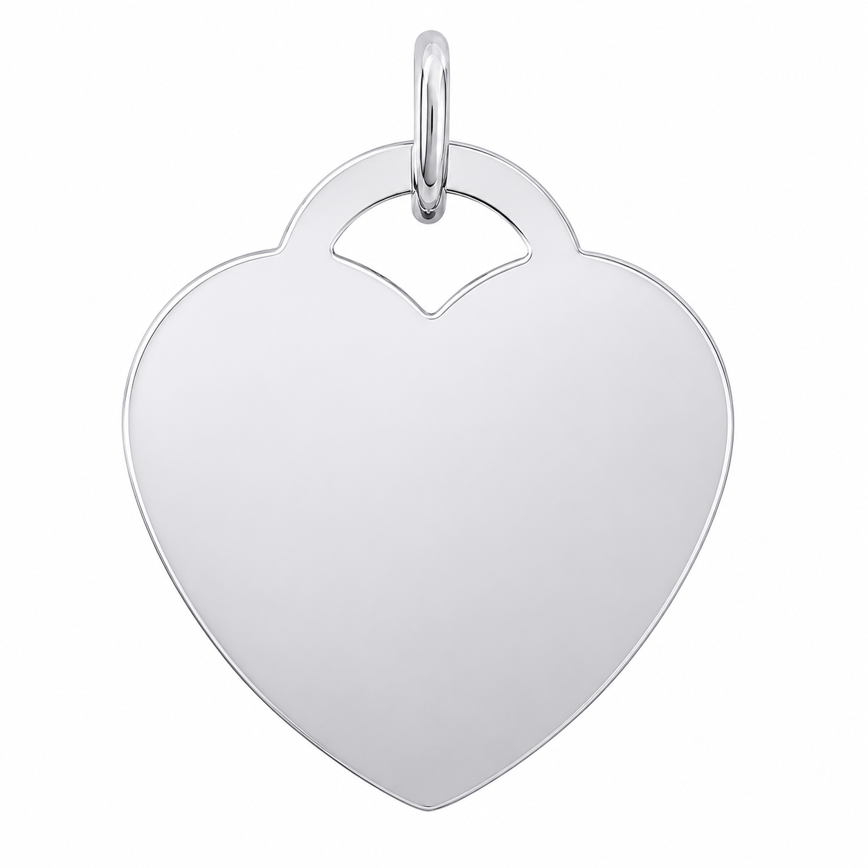 925 Sterling Silver High Polish Engravable Heart Pendant with Bail