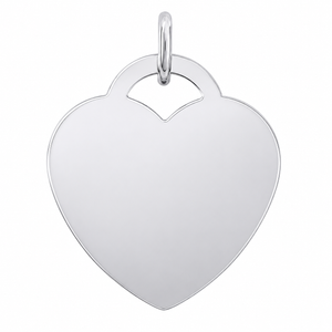 925 Sterling Silver High Polish Engravable Heart Pendant with Bail