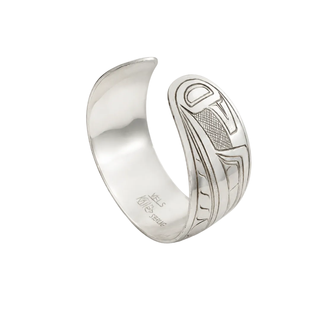 925 Sterling Silver First Nations Inspired Cuff Bangle