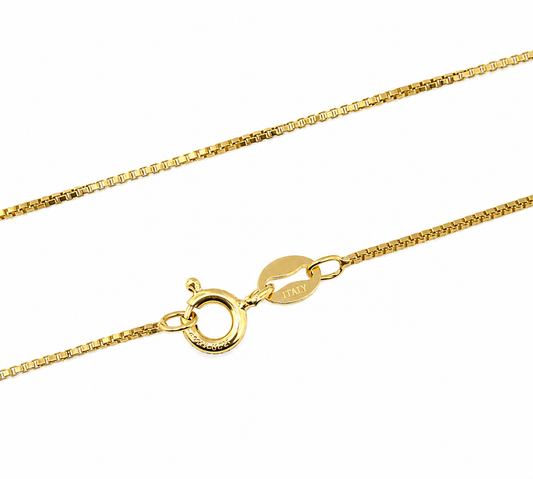 14k Yellow gold Box Chain, 19 Inches