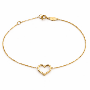 10k Yellow Gold Heart Bracelet