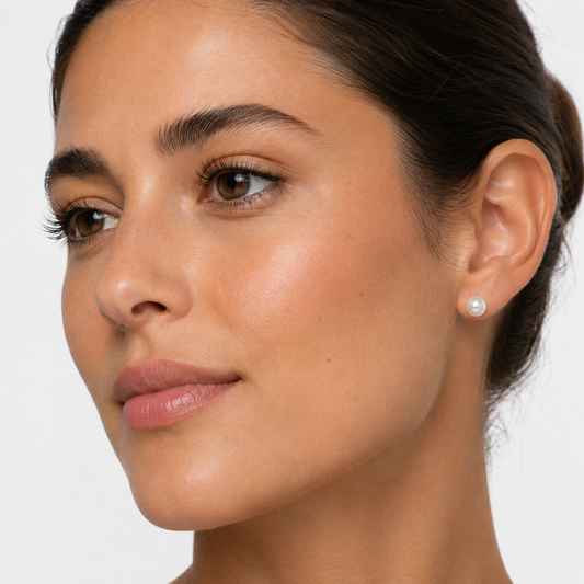 10k Yellow Gold Pearl Stud Earrings