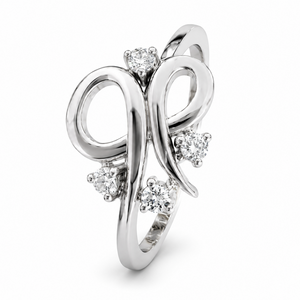 14K White Gold  Diamond Infinity Swirl Ring